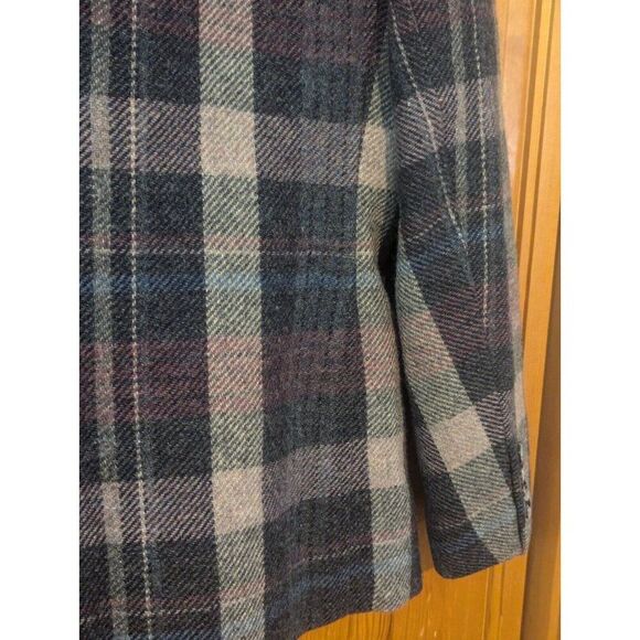 Evan Picone Blazer Academia Plaid 100% Wool Jacket Size 14 - Picture 14 of 16